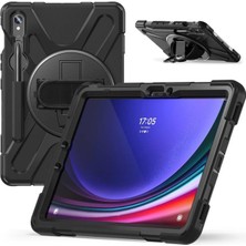 Case Port Samsung Galaxy Tab S10 Fe 10.9 Inç Tablet Kılıfı, Defender Tank Zırh, Silikon Standlı ve Askılı
