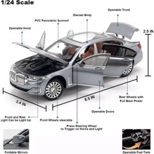 Bmw 7 Serisi 1:24 (21 Cm) Diecast Metal Model Araba Koleksiyon Araba Sesli Işıklı V12