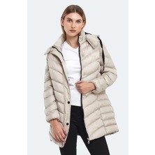 Slazenger Gwen In Kadın Puffer Uzun Şişme Mont Beyaz V2