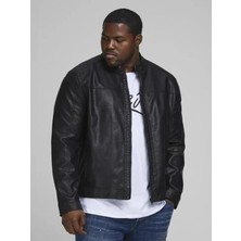 Jack & Jones Jjwarner Erkek Pu Deri Mont Siyah 12182461 V10