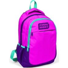 Pembe Mor Kız Çocuk USB Çıkışlı Ilkokul ve Ortaokul Sırt Çantası