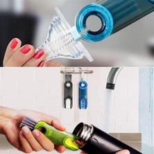 Teknoliman ® 3 Fonksiyonlu Pratik Şişe Temizleme Fırçası Mutfak Banyo Araç Için Çok Amaçlı Fırça