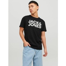 Jack & Jones Jjecorp Büyük Logo Siyah Erkek Tshirt 12151955 V3