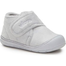 Vicco Cırtlı Gri Bebek Kreş İlk Adım Panduf Ayakkabı 22 Numara Erkek Çocuk İçin Rahat Tekstil Taban