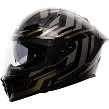 Nukro 853 Power Gold Black Full Face Motosiklet Kaskı