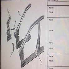 Peugeot 206 Sağ Ön Yan Direk  Dış Sacı 7129.69