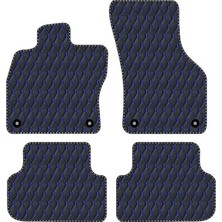 Honda Jazz 1 2002-2008 Uyumlu Mavi Dikişli Siyah Deri Paspas