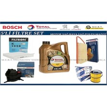 Bosch Peugeot Bipper 1.4 Hdi Filtre Bakım Seti + Total ineo ecs 5w30 4lt Motor Yağı 2025 üretım