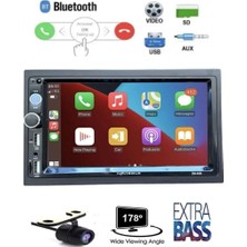 DS-7250 Carplayli Double Oto Teyp Multimedya 7'' Inch Bluetooth- Çift USB 4X55W Kamera Hediyeli