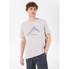 Discovery Expedition D5SM-TST3775 Gri Bisiklet Yaka Relaxed Baskılı Erkek T-Shirt