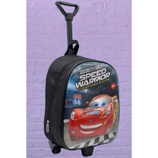 Çocuk Anaokulu Speed Cars Yarış Arabası Kabartmalı Çekçekli Tekerli Günlük Sırt ve Okul Çantası
