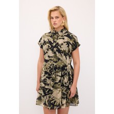 Love My Body Desenli Mini Elbise