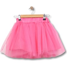 Modan Güzel Kız Çocuk 23 Nisan Tüllü Tütü Etek Pembe
