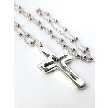 Top Zincirli Bombe Haç Silüet Tasarım 18 Ayar Altın Kaplama Gümüş Erkek Kolye Doğum Günü Hediye