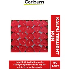 Özel Üretim Dekoratif Hediyelik Sevgili Özel Gün Süslemelerinde Kalpli 50'li Tealight Mum