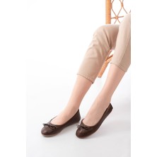 6101 Kahve Günlük  Fiyonklu Kadın Babet