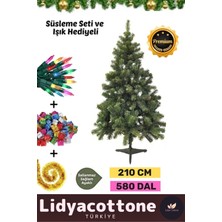 Noel Paketi Kutu Süsleme Seti Yılbaşı Çam Ağacı Renkli Işığı Yeni Yıl Kutlama Parti 210 cm 580 Dal