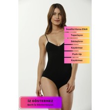 Şekillendirici Etkili Push-Up Toparlayıcı Iz Saklayan Lazer Kesim Askılı Çıtçıtlı Slip Body Zıbın Korse