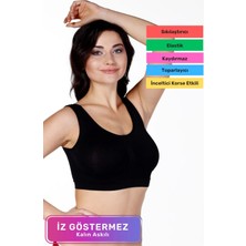 Lidya Cottone Özel Üretim Günlük Spor Toparlayıcı Şekillendirici Kadın Kalın Askılı Pedsiz Rahat Dikişsiz Büstiyer