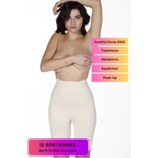Lidya Cottone Özel Tasarım Vücut Şekillendirici Kadın Kaymaz Silikonlu Doğum Sonrası Toparlayıcı Paçalı Korse