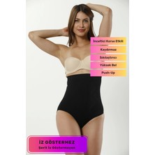 Lidya Cottone Kaymaz Iz Göstermeyen Yüksek Bel Toparlayıcı Karın Şekillendirici String Tanga Korse