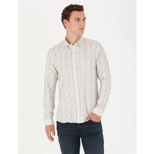 Erkek Slim Fit Uzun Kollu Gömlek - Haki