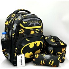 Master Pack Siyahi Renk Yarasa Desen Beslenmelikli ve Kalemlikli Erkek Çocuk Sırt Ilkokul Çantası