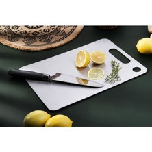 Lüx 34X24 cm Paslanmaz Çelik Silikonlu Kesim Panosu