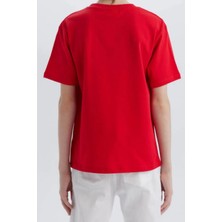 Kırmızı Beyaz Atatürk Baskılı Unisex Çocuk Tişört