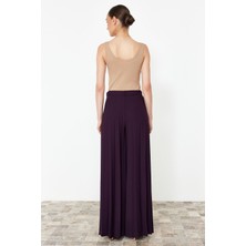 Mürdüm Palazzo/extra Geniş Paça Pileli Dokuma Pantolon TWOSS23PL00352
