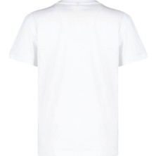 Beyaz Dokuma Garnili Regular/normal Kalıp Baskılı Bisiklet Yaka Örme T-Shirt TWOSS24TS00018