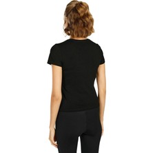 CT130 Basic V Neck T-Sh Siyah Kadın T-Shirt