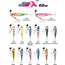 Fujin Jig-X 60gr Shore Jigging Jig Yem Mt24 Blue Pink Tail Glow