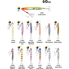 Fujin Metal Cast 60GR Shore Jig Metal Yem MT04 Zebra Glow