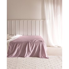 Madame Coco Ciel King Size %100 Pamuk Lastiksiz Saten Çarşaf - Açık Mürdüm