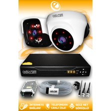 Elitcam 2 Kameralı Panda 1 İç Kamera Set Hdd'siz Full Hd Gece Görüşlü Güvenlik Kamerası Sistemi