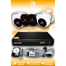 Elitcam 4 Kameralı Uzay 2 İç Kamera Set 2 Tb HDD Full Hd Gece Görüşlü Güvenlik Kamerası Sistemi