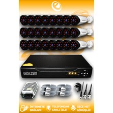 Elitcam 24 Kameralı Uzay 24 Dış Kamera Set Hdd'siz Full Hd Gece Görüşlü Güvenlik Kamerası Sistemi