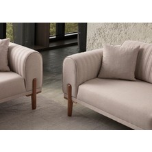 Edsy Home Galata 3+3 Koltuk Takımı Sütlü Kahve