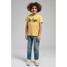 Lee Cooper Drawinglogo Erkek Çocuk %100 Pamuk T-Shirt Sarı