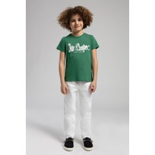 Lee Cooper Drawinglogo Erkek Çocuk %100 Pamuk T-Shirt Yeşil