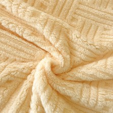 Out Yuy 1 Parça Yumuşak Kadife Jacquad Battaniye 100*150CM Bej (Yurt Dışından)