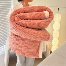 Out Yuy 1 Parça Yumuşak Kadife Jacquad Battaniye 100*150CM Pembe (Yurt Dışından)