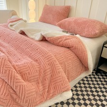 Out Yuy 1 Parça Yumuşak Kadife Jacquad Battaniye 100*150CM Pembe (Yurt Dışından)