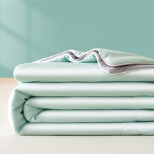 Out Yuy Serinletici Yaz Yorganı 1 Adet Yumuşak Nefes Alabilen Hafif 110*150CM Açık Yeşil+Açık Gri (Yurt Dışından)