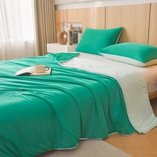 Out Yuy Serinletici Yaz Yorganı 1 Adet Yumuşak Nefes Alabilen Açık 150*200CM Açık Yeşil+Koyu Yeşil (Yurt Dışından)