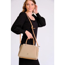 Just Polo JP4018  Kadın Gofraj Baskılı 3 Bölmeli Ayarlanabilir Uzun Askılı El ve Omuz Çantası OZT4018