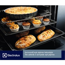 Electrolux KODEF70X Steambake Buhar Ilaveli Katalitik Temizleme Sistemli 72 Lt Xxl Dekorlu Siyah Cam Ankastre Fırın