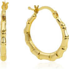 14 Ayar Altın Süzme Kemik Halka Küpe 1.9 cm