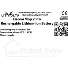 LitVolta Xiaomi Mop 2 Pro Batarya 6400 Mah